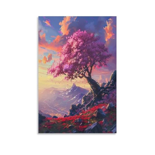 Kunstdruck auf Leinwand, Motiv: Kirschblütenbaum, Aquarell, Blume, Naturlandschaft, Gemälde auf strukturierter Leinwand, Wandposter, Kunstwerk für Wohnzimmer, Schlafzimmer, Büro, Dekoration, ungerahmt Kunstdruck auf Leinwand, Motiv: Kirschblütenbaum, Aquarell, Blume, Naturlandschaft, Gemälde auf strukturierter Leinwand, Wandposter, Kunstwerk für Wohnzimmer, Schlafzimmer, Büro, Dekoration, ungerahmt von FUYUETTG