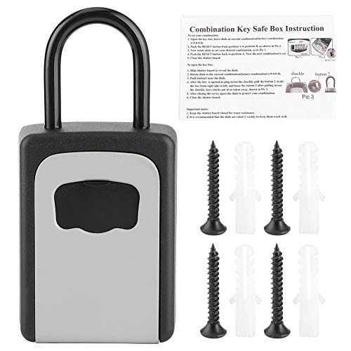 Wall Mounted Aluminum Alloy Key Lock Box, 4 Digit Combination Safe for House Keys, Car Keys, Durably Outdoor Key Safe Box with Sliding Shutter Cover Wall Mounted Aluminum Alloy Key Lock Box, 4 Digit Combination Safe for House Keys, Car Keys, Durably Outdoor Key Safe Box with Sliding Shutter Cover von FUZHUI