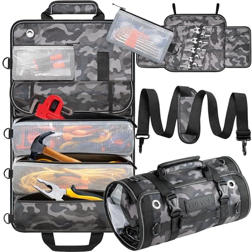 FUZVOL Werkzeugtasche, Werkzeug Rolltasche, werkzeugrolle, Werkzeugtaschen Organizer Aufbewahrungstasche Werkzeug-Organizer, Camouflage FUZVOL Werkzeugtasche, Werkzeug Rolltasche, werkzeugrolle, Werkzeugtaschen Organizer Aufbewahrungstasche Werkzeug-Organizer, Camouflage von FUZVOL