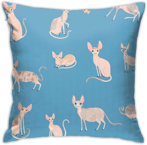 FUkker Kissenbezug, Sphynx-Katzen, dekorativer Überwurf-Kissenbezug, weiche Kissenbezüge, 45 x 45 cm, für Schlafzimmer, Sofa von FUkker