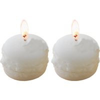 2 schöne Makaron-Kerzen, Duftgeschenke, Duft-Geburtstagsgeschenke weiß von FVBJD