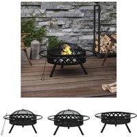 Fvbjd - The Living Store Feuerschale mit Schürhaken 70 cm xxl Stahl - Kamine - Schwarz Fvbjd - The Living Store Feuerschale mit Schürhaken 70 cm xxl Stahl - Kamine - Schwarz von FVBJD