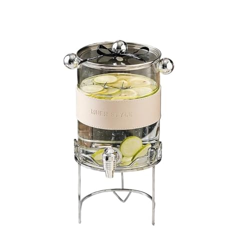 2,5/3,5 l Glaswasserspender mit Wasserhahn, Wasserkocher, Getränkekrug, Eistee, mit Früchten angereicherte Getränke, Sommer(3.5L) von FVCTGHZ