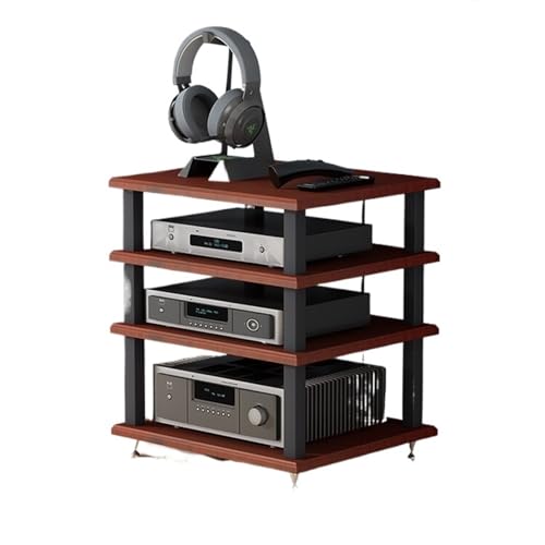 FVCTGHZ 4 Layer small Rack Audio Rack Power Amplifier Cabinet Headphone Amplifier amp Printer Rack(4Layer Teak) von FVCTGHZ