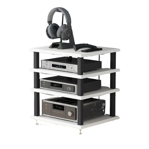 FVCTGHZ 4 Layer small Rack Audio Rack Power Amplifier Cabinet Headphone Amplifier amp Printer Rack(4Layer White) von FVCTGHZ