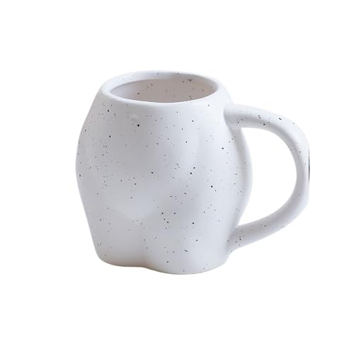 FVCTGHZ Kreative Keramiktasse Milchkaffeetasse abstrakte Körperform Wassertasse Hintern Untere Hauptdekoration(White 1PC) von FVCTGHZ