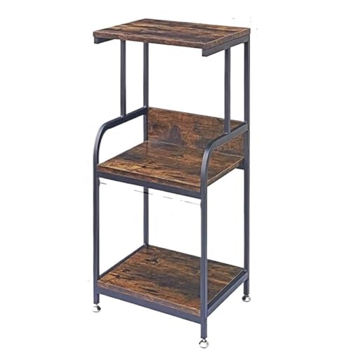 FVCTGHZ Media Stand Corner Shelf Wooden Shelves Printer Shelf Rack Copier Movable Host Multi-Layer Storage(60 48 75) von FVCTGHZ