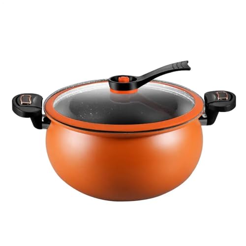 Haushalt 8L Große Kapazität 28cm Suppentopf Multifunktionale Antihaft-Topf Küche Kochen Gas(Orange) von FVCTGHZ