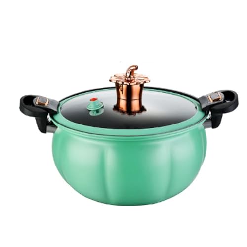 Haushaltssuppentopf Kürbis-Mikrodrucktopf Multifunktions-Gaskocher Universal-Schmortopf(02 Green 28cm 8L) von FVCTGHZ