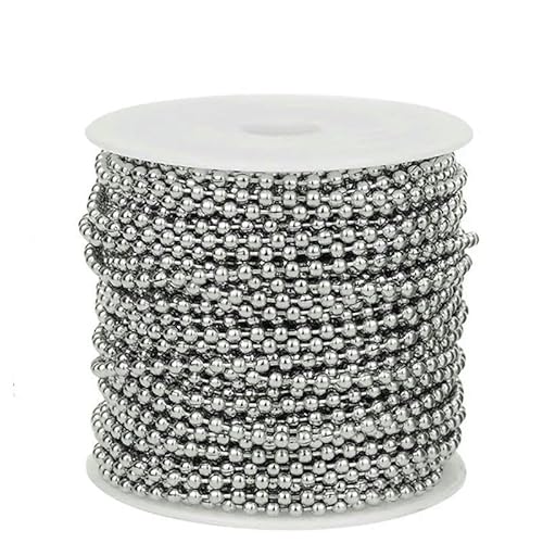 10 Meter Edelstahl-Kugelkette, vergoldete Perlenkette auf Rolle, 1,5 mm, 2 mm, 2,4,0 mm, Kugelkette zur Schmuckherstellung, Edelstahl, 1,5 mm 10 Meter Edelstahl-Kugelkette, vergoldete Perlenkette auf Rolle, 1,5 mm, 2 mm, 2,4,0 mm, Kugelkette zur Schmuckherstellung, Edelstahl, 1,5 mm von FVFIJH