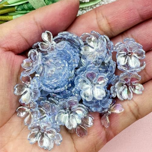 100 Stück/Beutel, 15 mm, Acryl, DIY, Galsang-Blumen, lose Perlen, Ohrringe für Schmuckherstellung, Halsketten, Armbänder, Blau 100 Stück/Beutel, 15 mm, Acryl, DIY, Galsang-Blumen, lose Perlen, Ohrringe für Schmuckherstellung, Halsketten, Armbänder, Blau von FVFIJH
