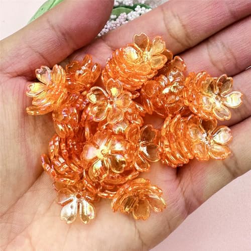 100 Stück/Beutel, 15 mm, Acryl, DIY, Galsang-Blumen, lose Perlen, Ohrringe für Schmuckherstellung, Halsketten, Armbänder, Orange 100 Stück/Beutel, 15 mm, Acryl, DIY, Galsang-Blumen, lose Perlen, Ohrringe für Schmuckherstellung, Halsketten, Armbänder, Orange von FVFIJH