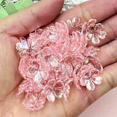 100 Stück/Beutel, 15 mm, Acryl, DIY, Galsang-Blumen, lose Perlen, Ohrringe für Schmuckherstellung, Halsketten, Armbänder, Rosa 100 Stück/Beutel, 15 mm, Acryl, DIY, Galsang-Blumen, lose Perlen, Ohrringe für Schmuckherstellung, Halsketten, Armbänder, Rosa von FVFIJH