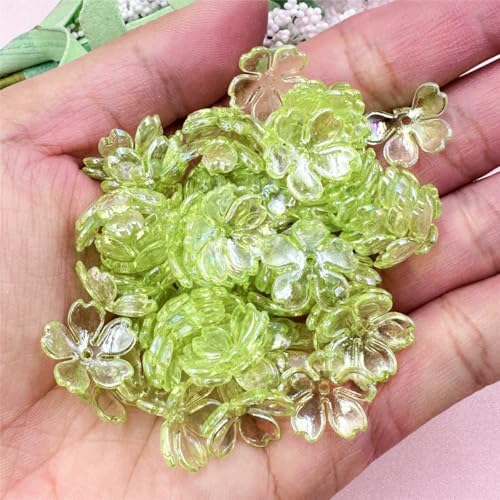 100 Stück/Beutel, 15 mm, Acryl, DIY, Galsang-Blumen, lose Perlen, Ohrringe für Schmuckherstellung, Halsketten, Armbänder, grün 100 Stück/Beutel, 15 mm, Acryl, DIY, Galsang-Blumen, lose Perlen, Ohrringe für Schmuckherstellung, Halsketten, Armbänder, grün von FVFIJH
