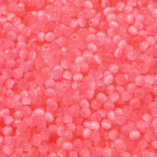 100 Stück Glas-Imitat-Katzenaugen-Perlen, rund, bunt, gerades Loch, lose Perlen, handgefertigt, DIY-Perlen, Ohrringe, Zubehör, Armbänder, Stil 03–4,0 mm x 100 Stück von FVFIJH