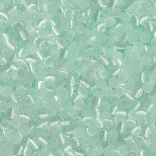100 Stück Glas-Imitat-Katzenaugen-Perlen, rund, bunt, gerades Loch, lose Perlen, handgefertigt, DIY-Perlen, Ohrringe, Zubehör, Armbänder, Stil 04 – 4,0 mm x 100 Stück von FVFIJH