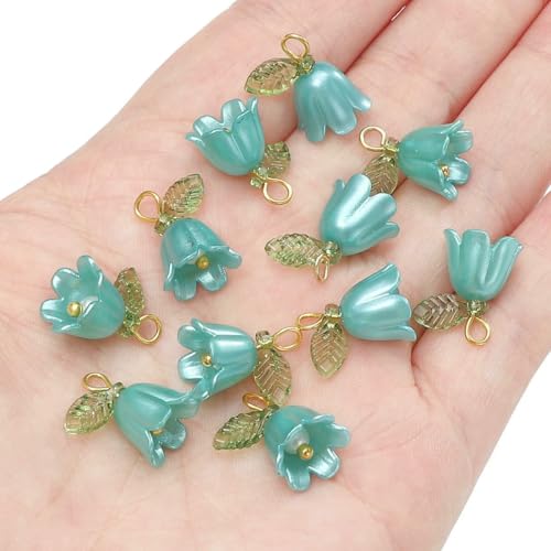 11 x 14,0 mm, 2–10 Stück, Acrylperlen im Maiglöckchen-Design, mit farbigen losen Perlen überzogen, handgefertigt, DIY-Schmuckherstellung, brac-style1 – 11 x 14,0 mm, 2 Stück von FVFIJH