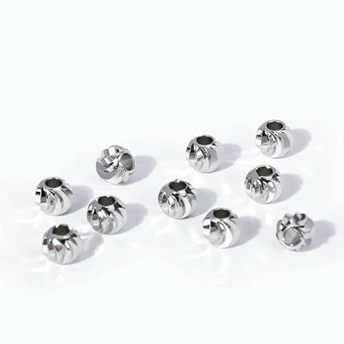 18 Karat vergoldete Abstandsperlen für Schmuck, 2,5–6 mm, Armbänder, Schmuckherstellung, DIY-Zubehör, Trenner für Perlen-Rhodium plattiert_a-3,0 mm-100 Stück von FVFIJH