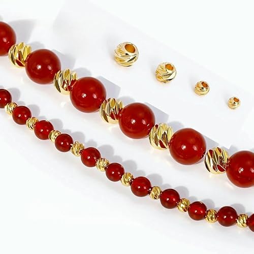 18K vergoldete Spacer Perlen für Schmuck, 2,5–6 mm Armbänder Perlen Schmuckherstellung DIY Zubehör, Trenner für Perlen-18K vergoldet-3,0 mm-50 Stück von FVFIJH