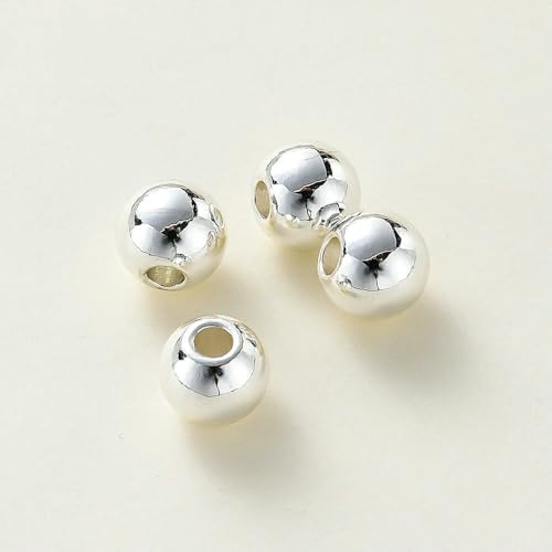 2–6 mm 14 Karat/18 Karat vergoldete glatte runde Kugelperlen aus Messing, lose Abstandsperlen für die Herstellung von DIY-Schmuck, Halsketten, Großhandelszubehör, Silber, 5 mm x 30 Stück 2–6 mm 14 Karat/18 Karat vergoldete glatte runde Kugelperlen aus Messing, lose Abstandsperlen für die Herstellung von DIY-Schmuck, Halsketten, Großhandelszubehör, Silber, 5 mm x 30 Stück von FVFIJH