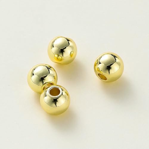2–6 mm 14 Karat/18 Karat vergoldete glatte runde Kugelperlen aus Messing, lose Abstandsperlen für die Herstellung von Schmuck, Halsketten, Großhandelsfunde – 14 Karat Gold – 6 mm x 30 Stück 2–6 mm 14 Karat/18 Karat vergoldete glatte runde Kugelperlen aus Messing, lose Abstandsperlen für die Herstellung von Schmuck, Halsketten, Großhandelsfunde – 14 Karat Gold – 6 mm x 30 Stück von FVFIJH