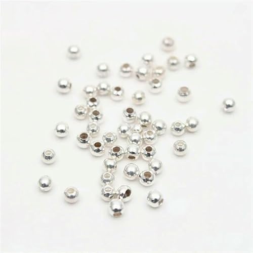 2 mm 3,0 mm, silbervergoldete Messing-Abstandsperlen, glatte, winzige runde Metallperlen, 2 mm 3,0 mm, zur Schmuckherstellung, 200 Stück, helles Silber, 3 x 1,2 mm, 200 Stück von FVFIJH