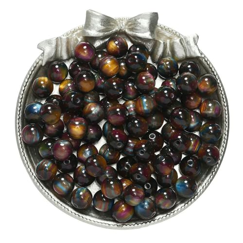 20–50 Stück/Los Glitzernde Katzenaugen-Perlen, runde Harzperlen, lose Perlen für DIY-Charm-Halsketten, Armbänder, Schmuckherstellung, Erkenntnisse – Blau-Lila – 8 mm x 20 Stück von FVFIJH