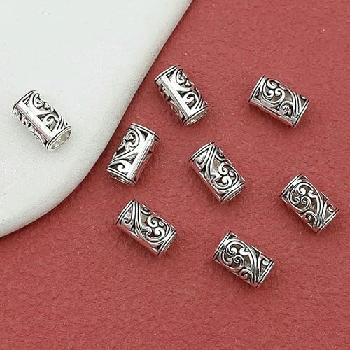 20 Stück/Los Hübsche hohle Blumenröhren-Metallperlen 9,5 x 5,5 mm Dreadlocks/Bärte/Armbänder Großes Loch Rohrabstandshalter DIY Schmuckzubehör-Antiksilber 20 Stück - 9,5 x 5,5 mm Loch 4,0 mm 20 Stück/Los Hübsche hohle Blumenröhren-Metallperlen 9,5 x 5,5 mm Dreadlocks/Bärte/Armbänder Großes Loch Rohrabstandshalter DIY Schmuckzubehör-Antiksilber 20 Stück - 9,5 x 5,5 mm Loch 4,0 mm von FVFIJH