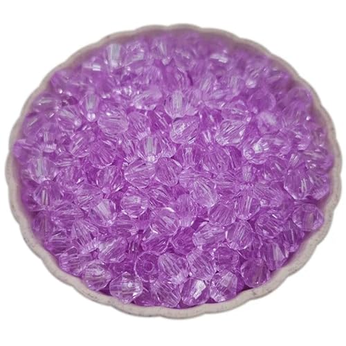 300 Stück/Set 4,0 mm/5 mm/6 mm/8 mm transparente, bonbonfarbene Spike-Acryl-Loseperlen für Halsketten, Armbänder, Schmuckherstellung, Großhandel, Hellviolett, 8 mm von FVFIJH