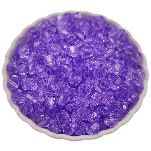 300 Stück/Set 4,0 mm/5 mm/6 mm/8 mm transparente, bonbonfarbene Spike-Acryl-Loseperlen für Halsketten, Armbänder, Schmuckherstellung, Großhandel, lila, 5 mm von FVFIJH