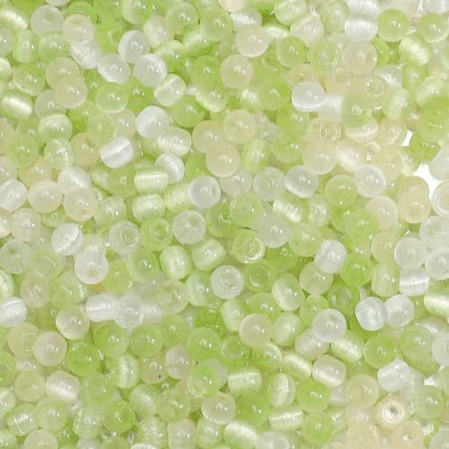 4,0 mm, 10 g/Beutel, Glas-Katzenaugen-Reisperlen, einzigartige lose Perlen, handgefertigt, DIY-Schmuck, Armbänder, Ohrringe, Accesso-Stil 11 – 4,0 mm, ca. 150 Stück von FVFIJH