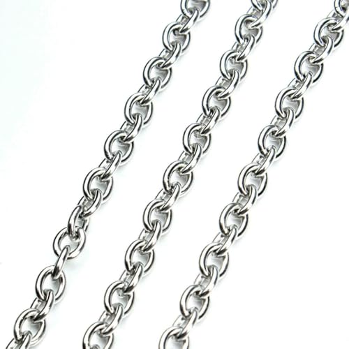 5 Yards Edelstahl-Rundketten, lose Halsketten-Gliederkette für DIY-Schmuckzubehör, Herstellungsmaterialien, handgefertigte Vorräte, Stahl, 6 x 8 mm, Breite 1,5 mm 5 Yards Edelstahl-Rundketten, lose Halsketten-Gliederkette für DIY-Schmuckzubehör, Herstellungsmaterialien, handgefertigte Vorräte, Stahl, 6 x 8 mm, Breite 1,5 mm von FVFIJH