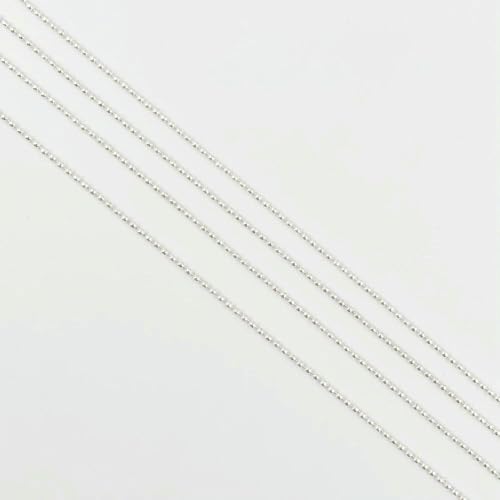 5 m/Los 1,2 1,2 2,0 mm Metalllegierung Kugelperlenketten für Halsketten DIY Schmuckherstellung Zubehör-Silber-1,2 mm 5 m von FVFIJH