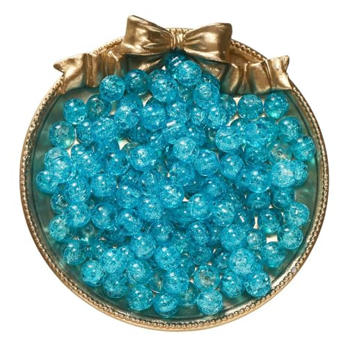 50/100 Stück 8 mm Glas-Crackle-Perlen, lose Abstandsperlen für die Schmuckherstellung, DIY, handgefertigte Ohrringe, Armbänder, Halsketten, Zubehör – Dunkelblau – 100 Stück von FVFIJH