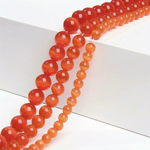 Großhandel 4/6/8/10/12 mm rosa weiß grün blau Katzenaugenperlen glatte runde Glasopal-Lose Perlen für DIY-Schmuckherstellung Zubehör-Rot-6 mm 60–63 Stück von FVFIJH