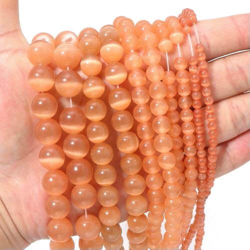 Katzenaugenstein, runde Perlen, natürlicher Opal, runde, lose Abstandsperlen zur Dekoration, Herstellung von DIY-Zubehör, 4/6/8/10/12 mm, Champagner, 8 mm, ca. 45 Stück Katzenaugenstein, runde Perlen, natürlicher Opal, runde, lose Abstandsperlen zur Dekoration, Herstellung von DIY-Zubehör, 4/6/8/10/12 mm, Champagner, 8 mm, ca. 45 Stück von FVFIJH