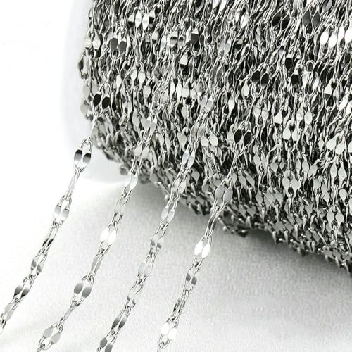 Kein Verblassen, 2 Meter Edelstahlketten für die Schmuckherstellung, DIY-Halsketten, Armbandzubehör, Goldkette, Lippenperlen, Perlenkette, C-Stahl, 2 mm Kein Verblassen, 2 Meter Edelstahlketten für die Schmuckherstellung, DIY-Halsketten, Armbandzubehör, Goldkette, Lippenperlen, Perlenkette, C-Stahl, 2 mm von FVFIJH