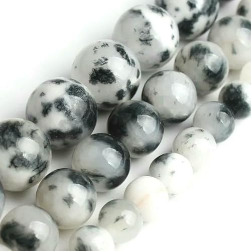 Natursteine, schwarze Achate, Hämatit, Katzenauge, lose Abstandshalter, runde Mineralperlen für die Schmuckherstellung, Handarbeiten, DIY-Armbänder, 15 Zoll, Jade, 4,0 mm, 91 Stück Perlen von FVFIJH