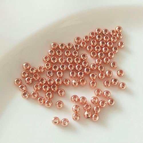 Schmuckherstellungszubehör, 2 mm – 6 mm, 14 Karat/18 Karat Echtgold, runde Abstandsperlen, Zubehör, DIY-Perlen, Schmuckherstellung, Beschläge – Roségold plattiert – 4,0 mm – 50 Stück Schmuckherstellungszubehör, 2 mm – 6 mm, 14 Karat/18 Karat Echtgold, runde Abstandsperlen, Zubehör, DIY-Perlen, Schmuckherstellung, Beschläge – Roségold plattiert – 4,0 mm – 50 Stück von FVFIJH