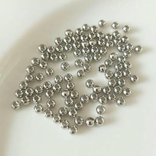 Schmuckherstellungszubehör, 2 mm – 6 mm, 14 Karat/18 Karat Echtgold, runde Abstandsperlen, Zubehör, DIY-Perlen, Schmuckherstellung, Beschläge – rhodiniert – 6 mm – 30 Stück Schmuckherstellungszubehör, 2 mm – 6 mm, 14 Karat/18 Karat Echtgold, runde Abstandsperlen, Zubehör, DIY-Perlen, Schmuckherstellung, Beschläge – rhodiniert – 6 mm – 30 Stück von FVFIJH