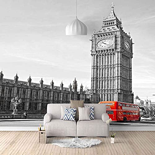 FVGKYS Wandgemälde Benutzerdefinierte Wandbild Tapete 3D Big Ben, London Wandtattoo Kinderzimmer Wohnzimmer Schlafzimmer Fotowand Papier Selbstklebend Tapeten Wanddekoration 300x210cm von FVGKYS