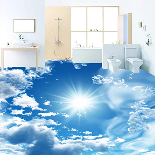 Benutzerdefinierte Wandbild Tapete Modernen Blauen Himmel Sonnenschein Bodenfliesen Aufkleber Bad Pvc Selbstklebende Wasserdichte Bodenbelag Tapete 3 D-200 * 140 Cm von FVHJGK