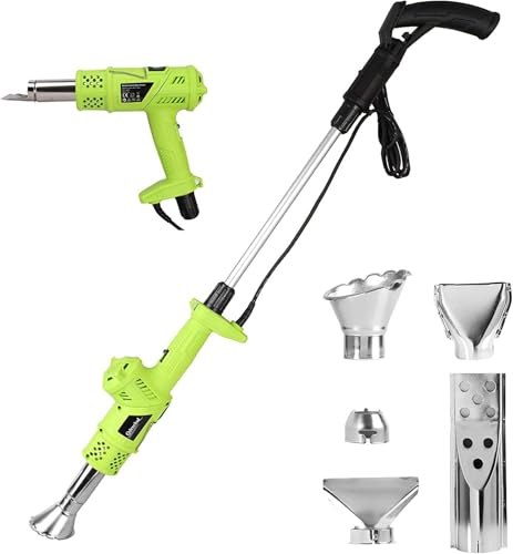 FVPJUXSG 3-in-1-Elektro-Unkrautbrenner, 2000 W thermischer Unkrautstecher und Heißluftpistole, 590 °C max., 5 Düsen for Gartengras, Grillzündung, Eisschmelzen(Green) von FVPJUXSG