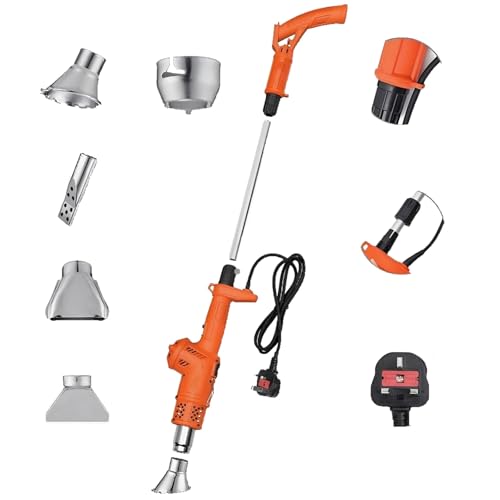 FVPJUXSG 3-in-1-Elektro-Unkrautbrenner, 2000 W thermischer Unkrautstecher und Heißluftpistole, 590 °C max., 5 Düsen for Gartengras, Grillzündung, Eisschmelzen(Orange Color) von FVPJUXSG