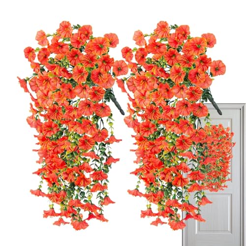 FVPKYUR 2 Stück 75cm Künstliche Petunien, Kunstblumen Hängend, Petunien Seidenblumen, Künstliche Blumen Outdoor, Gefälschte Petunien, Künstliche Hängepflanzen Für Vase Pot Garten Terrasse Fußwegen von FVPKYUR