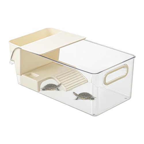 FVPKYUR Aquatic Turtle Tank, Multifunktionales Terrarium, Terrarium Zubehör Für Reptilien Amphibien Krebse Habitat Fütterung Sonnenplatz von FVPKYUR