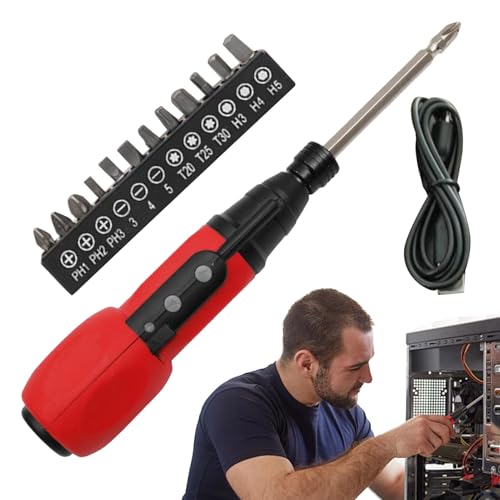 FVPKYUR Elektro-Schraubendreher - USB-Aufladung Elektroschrauber | Leichtes Wartungswerkzeug Für Hausreparaturen An Türen Fenstern Paneelen Beleuchtung von FVPKYUR