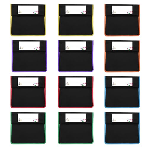 FVPKYUR Stuhl-Organizer Für Klassenzimmer - Schreibtischstuhl Rückenfach Organizer Mit Namensschild - 12 Stücke 900D Oxford Stoff Schulmaterial Organisation Und Aufbewahrung Für Kindergarten Zuhause von FVPKYUR