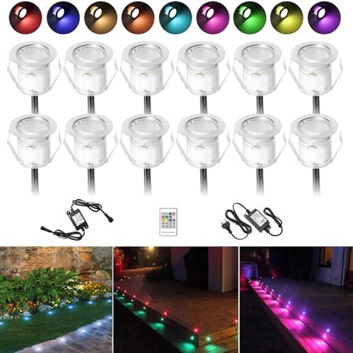 10 Stück RGB LED Einbaustrahler led Bodeneinbauleuchte IP67 wasserdicht 0.6W Ø30mm led Einbauleuchte Terrasse Küche Garten Led Lampe von FVTLED