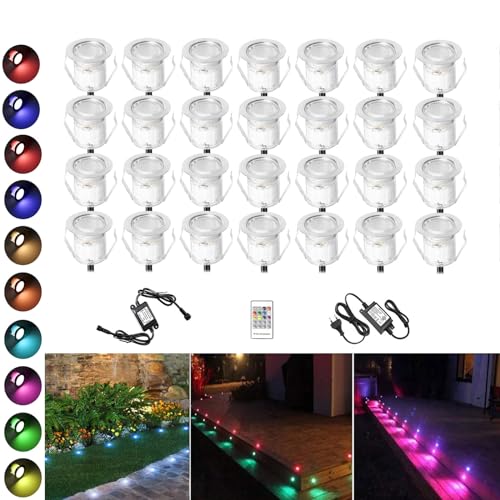 30er RGB LED Einbaustrahler led Bodeneinbauleuchte IP67 wasserdicht 0.6W Ø30mm led Einbauleuchte Terrasse Küche Garten Led Lampe von FVTLED